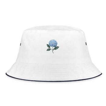 Hydrangea Magic – Blue Flower Ball - Bucket Hat - white/navy - Front
