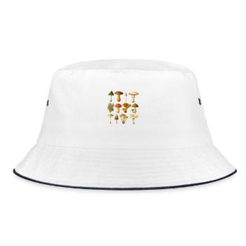 Mushrooms - Mushrooms - Mushroom Mushroom - Bucket Hat - white/navy - Front