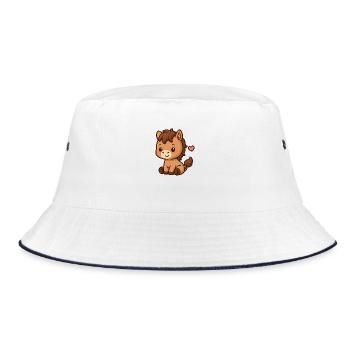 Little pony – playful & lovable - Bucket Hat - white/navy - Front