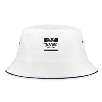 Fribourg Graffiti Sticker - Bucket Hat - Weiß/Navy - Vorne