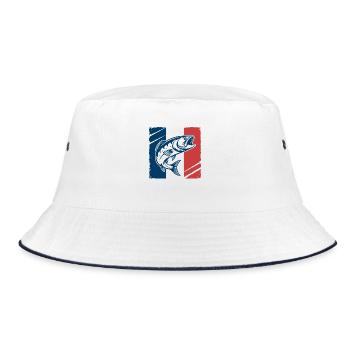 Rot, Weiß & Bass – Frankreich - Bucket Hat - Weiß/Navy - Vorne