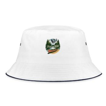 Find Your Wild – Canoe Adventure - Bucket Hat - Weiß/Navy - Vorne