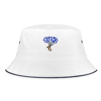 Kinder - Bucket Hat - Weiß/Navy - Vorne