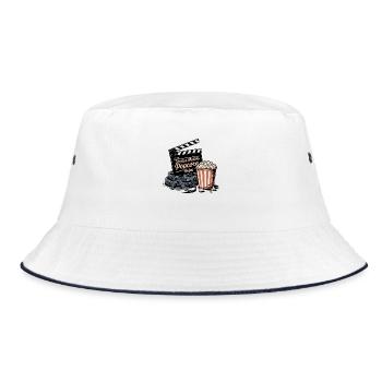Stories Matter, Popcorn Helps - Bucket Hat - white/navy - Front