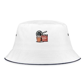 Stories Matter, Popcorn Helps - Bucket Hat - white/navy - Front