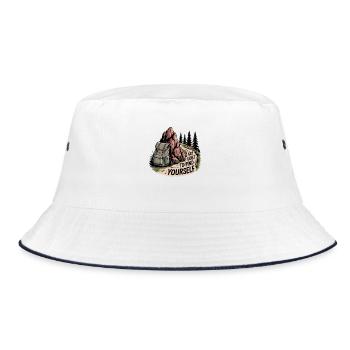 Get Lost to Find Yourself - Outdoor Motif - Bucket Hat - white/navy - Front