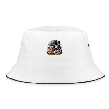 Get Lost to Find Yourself - Outdoor Motif - Bucket Hat - white/navy - Front