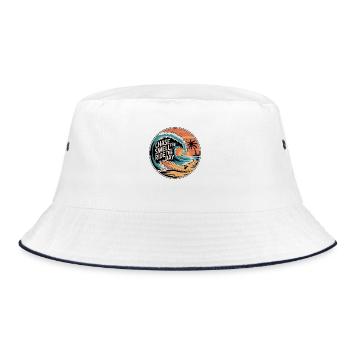 Chase the Swell, Ride the Day - Bucket Hat - white/navy - Front