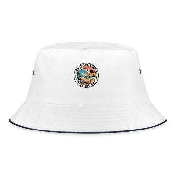 Chase the Swell, Ride the Day - Bucket Hat - white/navy - Front