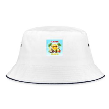 Summer holidays Summer holidays in the sun - Bucket Hat - white/navy - Front