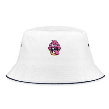 Durchgeknallter Cupcake. - Bucket Hat - Weiß/Navy - Vorne