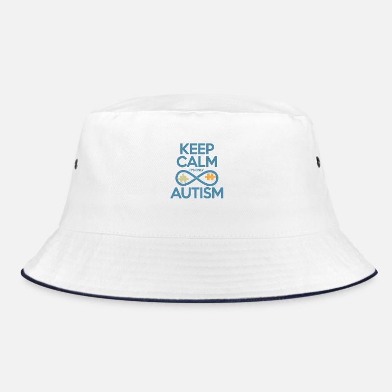 Autismus - Bucket Hat - Weiß/Navy