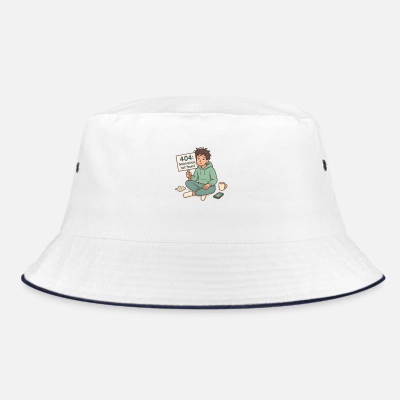 404: Motivation not found. - Bucket Hat - Weiß/Navy