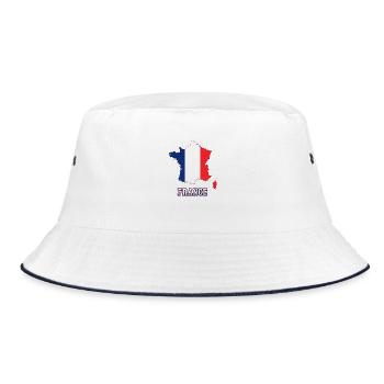 Sticker France - Bucket Hat - white/navy - Front