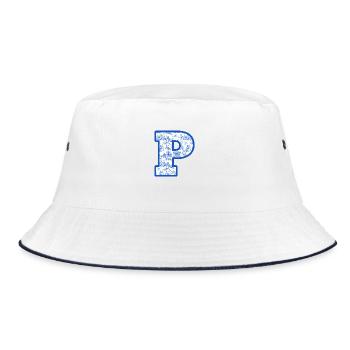 Letter p blue chinoiserie - Bucket Hat - white/navy - Front