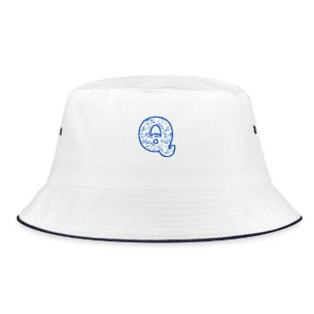 Lettre q chinoiserie bleu - Bob - blanc/marine - Devant
