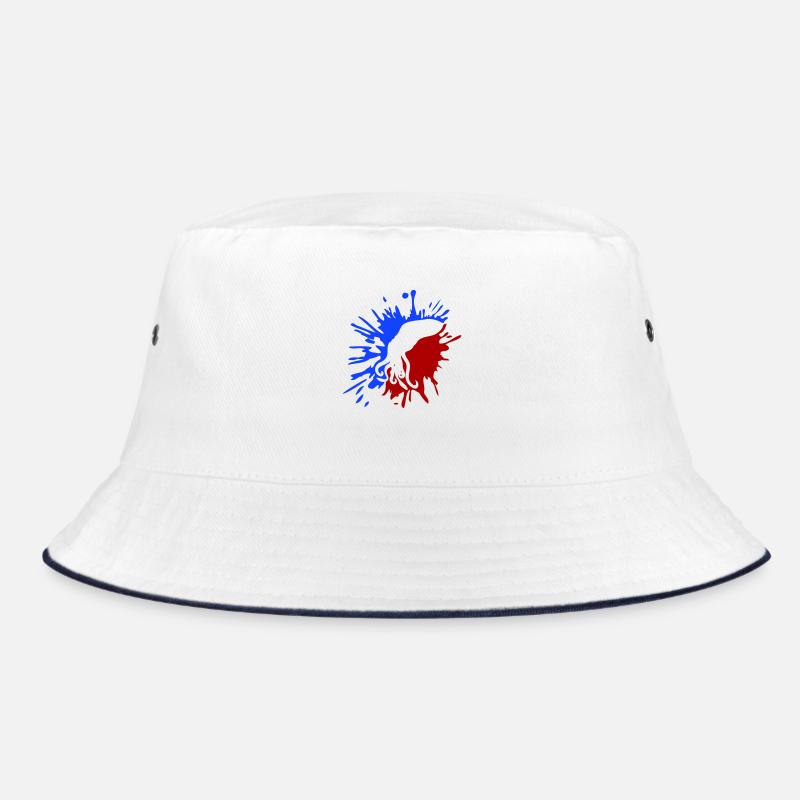 Oktopus Farbklecks Kraken Tropfen Graffiti Klecks - Bucket Hat - Weiß/Navy