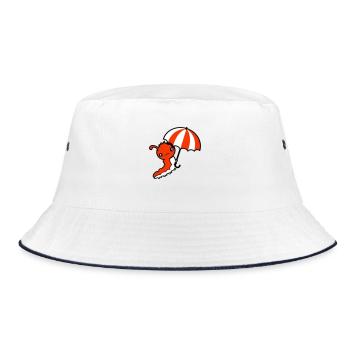 Flying Caterpillar Umbrella Sky Windy Holiday - Bucket Hat - white/navy - Front