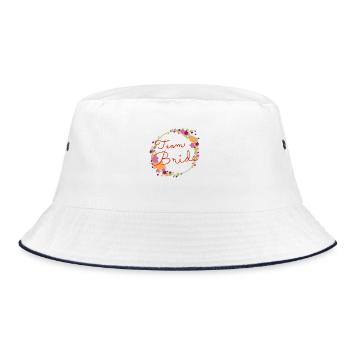 Team Bride Lesbian /Team Braut Lesbisch - Bucket Hat - white/navy - Front