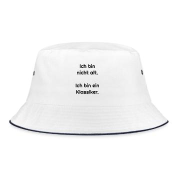 Klassiker Design – Lustiges Ü40 Geburtstagsdesign - Bucket Hat - Weiß/Navy - Vorne