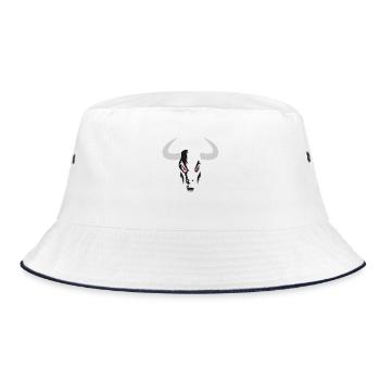 Bull Head small - Bucket Hat - white/navy - Front