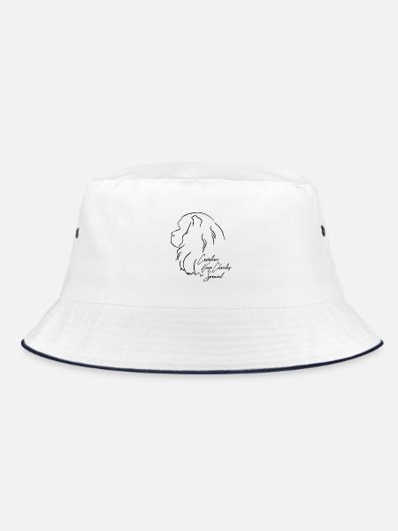CAVALIER KING CHARLES SPANIEL Wilsigns Profil Hund - Bucket Hat - Weiß/Navy