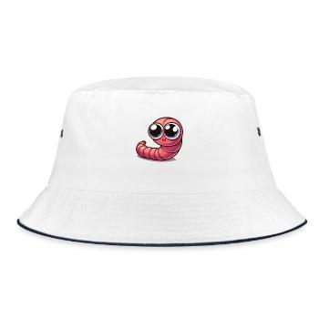 Little Worm - Bucket Hat - white/navy - Front