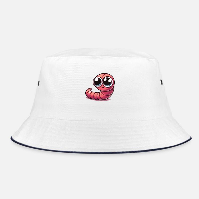Little Worm - Bucket Hat - white/navy