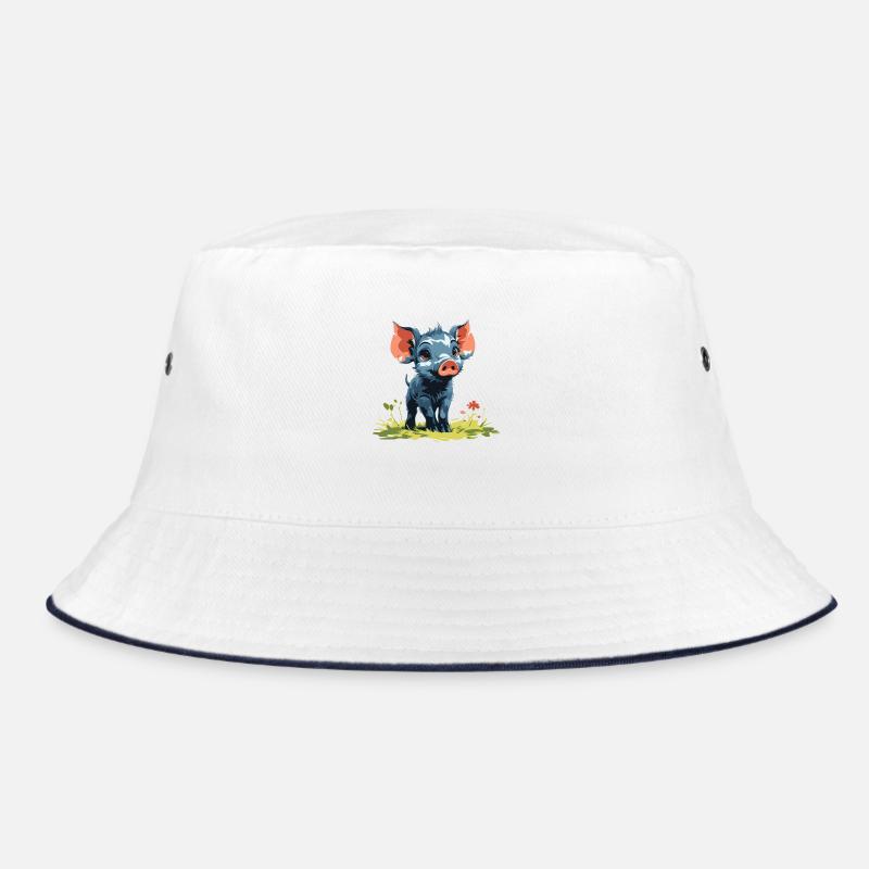 Bébé cochon - Bob - blanc/marine