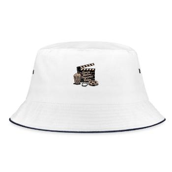 Stories Matter, Popcorn Helps - Bucket Hat - white/navy - Front