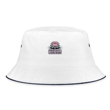 Inhale Peace, Exhale Doubt - Bucket Hat - white/navy - Front