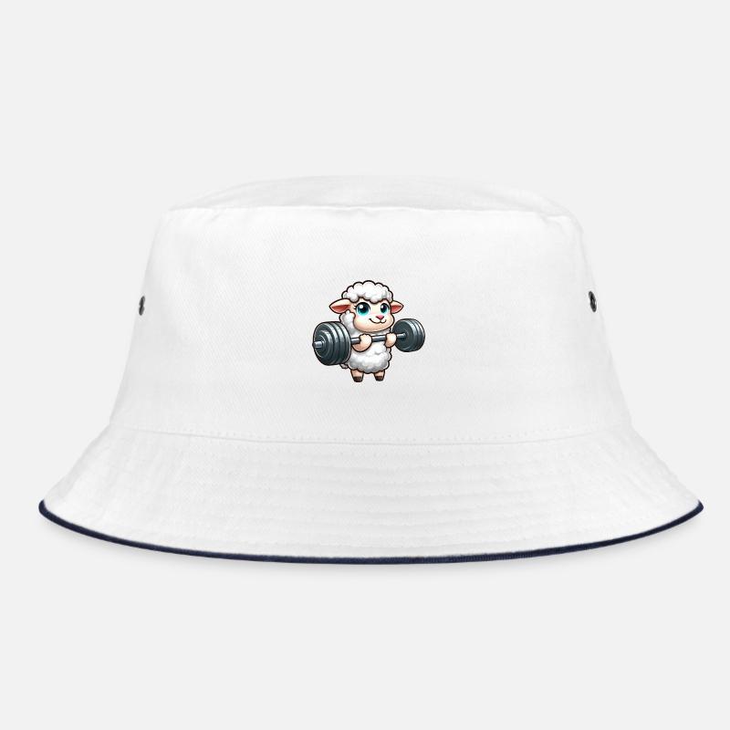 Schaf Lamm Gewichtheber Workout Bucket Hat