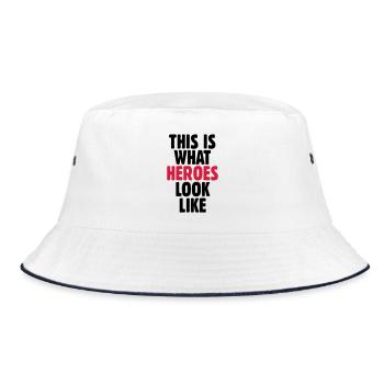 This is what heroes look like - Bucket Hat - white/navy - Front