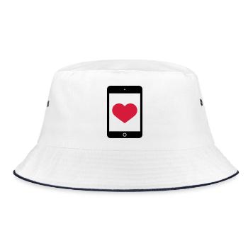 Love Smartphone Tablet - Bucket Hat - Weiß/Navy - Vorne