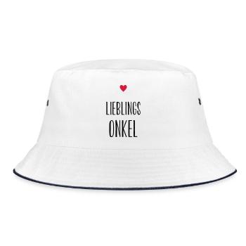 Onkel Lieblingsonkel Herz Geschenk - Bucket Hat - Weiß/Navy - Vorne