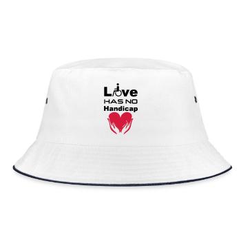 Love has no Handicap - Bucket Hat - white/navy - Front