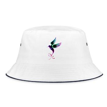 Kolibri (01) - Bucket Hat - Weiß/Navy - Vorne