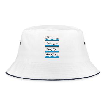 schwimmen - Bucket Hat - Weiß/Navy - Vorne