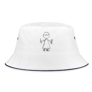 Surgeon Comic Figure - Doctor - Surgery - Surgery - Team - Bucket Hat - white/navy - Front