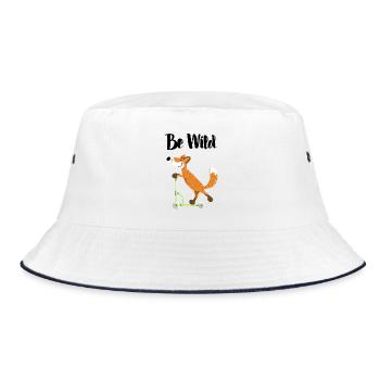 Be Wild Fox with his scooter - Kids - Funny - Bucket Hat - white/navy - Front