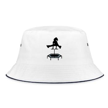 jumping trampoline girl jumping jump gift - Bucket Hat - white/navy - Front