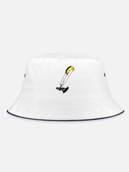 kite-surf - Bucket Hat - Weiß/Navy - Vorne