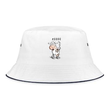 Mooo cow cartoon - cows - Bucket Hat - white/navy - Front