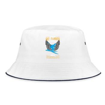 Skifahren Ski Skifahrer Leben sinnlos - Geschenk - Bucket Hat - Weiß/Navy - Vorne