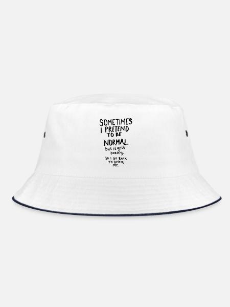 Awesome - Normal is Boring - Bucket Hat - white/navy - Front