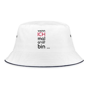 ...wenn ich mal groß bin... - Bucket Hat - Weiß/Navy - Vorne