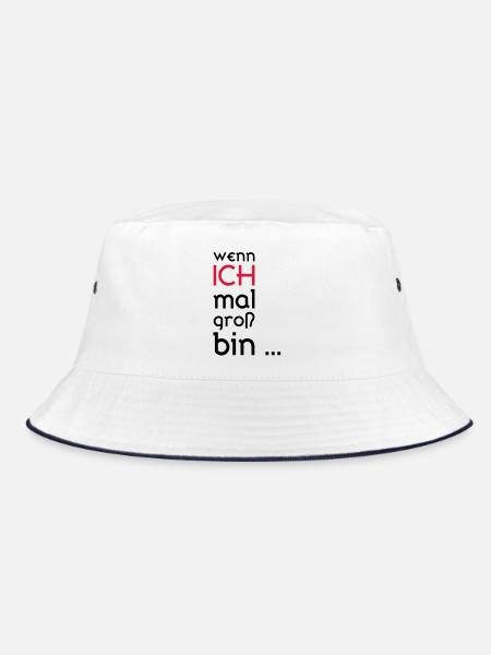 ...wenn ich mal groß bin... - Bucket Hat - Weiß/Navy - Vorne
