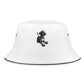 Labbi Love - Labrador Retriever - Bucket Hat - Weiß/Navy - Vorne