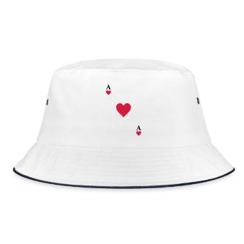 Ace of hearts - Bucket Hat - white/navy - Front