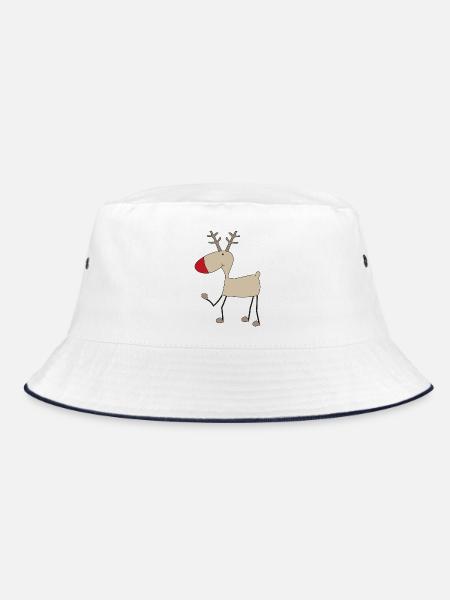 Weihnachten - Bucket Hat - Weiß/Navy - Vorne